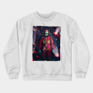 X-ray Hazmat Skeleton in a Flower Field. Crewneck Sweatshirt